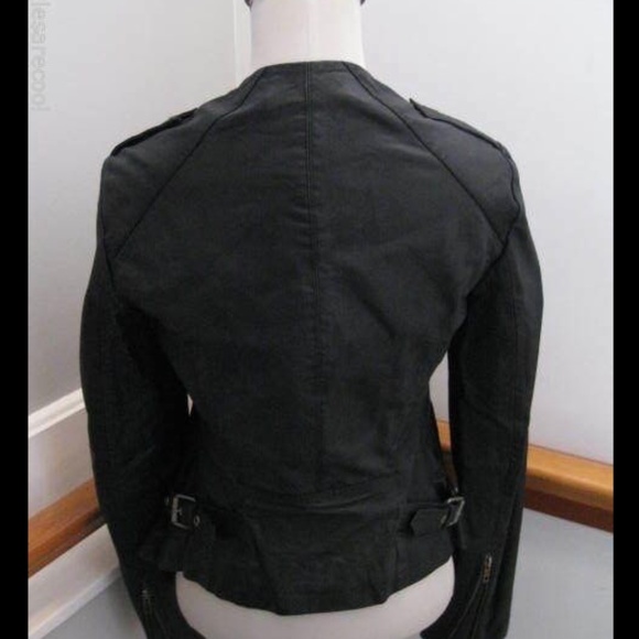 MUUBAA LUPUS BLACK LEATHER BIKER DRAPED JACKET 6 - Picture 7 of 10
